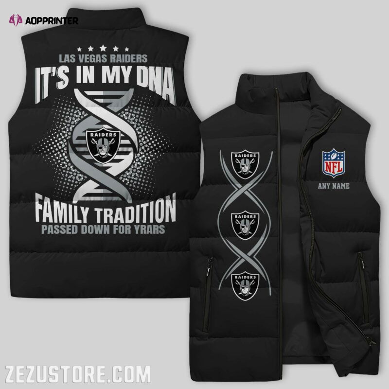 Las Vegas Raiders NFL Sleeveless Puffer Jacket Custom For Fans Gifts Las Vegas Raiders NFL Sleeveless Puffer Jacket Custom For Fans Gifts