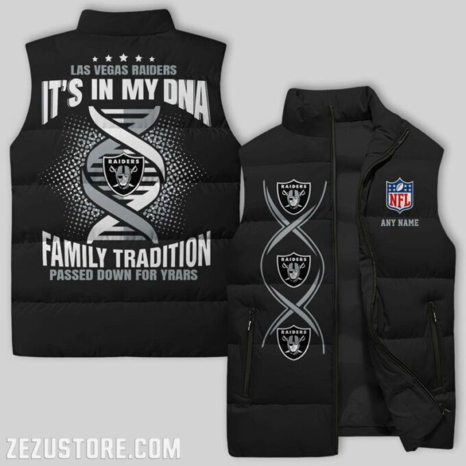 Las Vegas Raiders NFL Sleeveless Puffer Jacket Custom For Fans Gifts