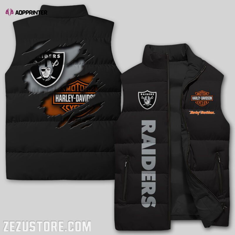 Las Vegas Raiders NFL Sleeveless Puffer Jacket Custom For Fans Gifts Las Vegas Raiders NFL Sleeveless Puffer Jacket Custom For Fans Gifts