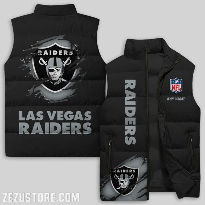 Las Vegas Raiders NFL Sleeveless Puffer Jacket Custom For Fans Gifts