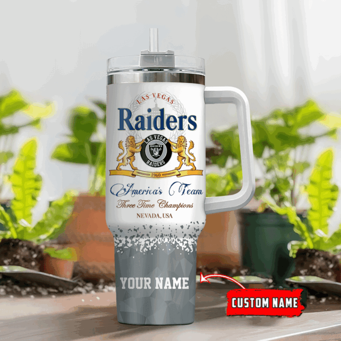 Las Vegas Raiders Personalized NFL Champions Modelo 40oz Stanley Tumbler Gift for Fans