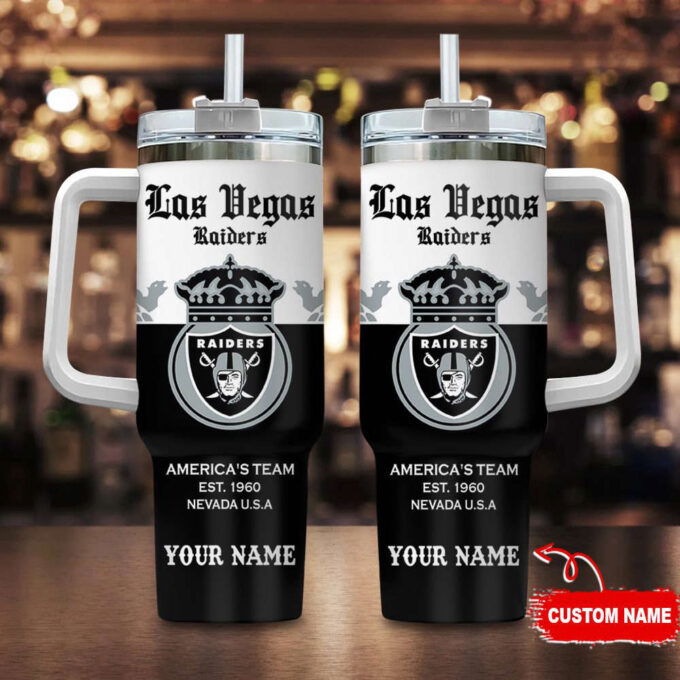 Las Vegas Raiders Personalized NFL Corona Extra 40oz Stanley Tumbler Gift for Fans