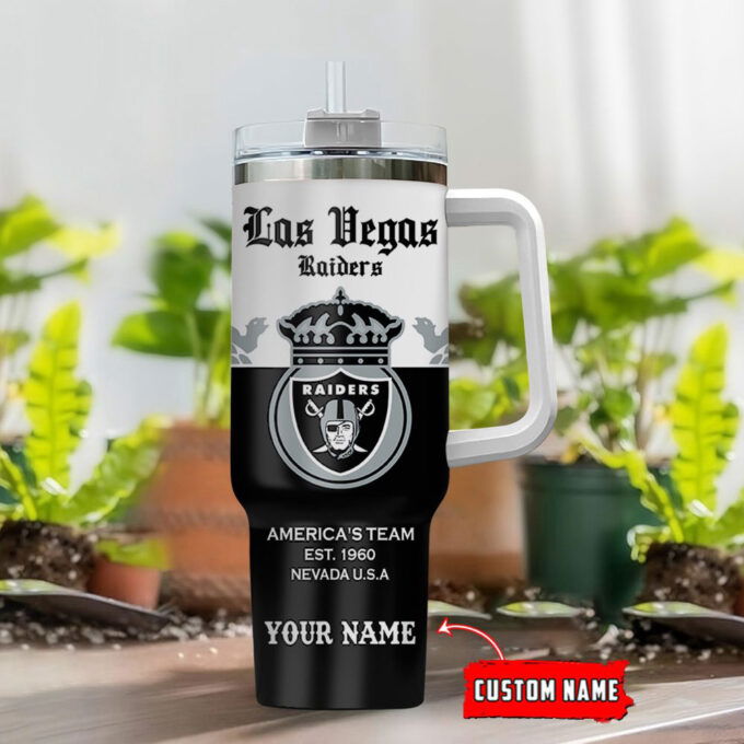 Las Vegas Raiders Personalized NFL Corona Extra 40oz Stanley Tumbler Gift for Fans