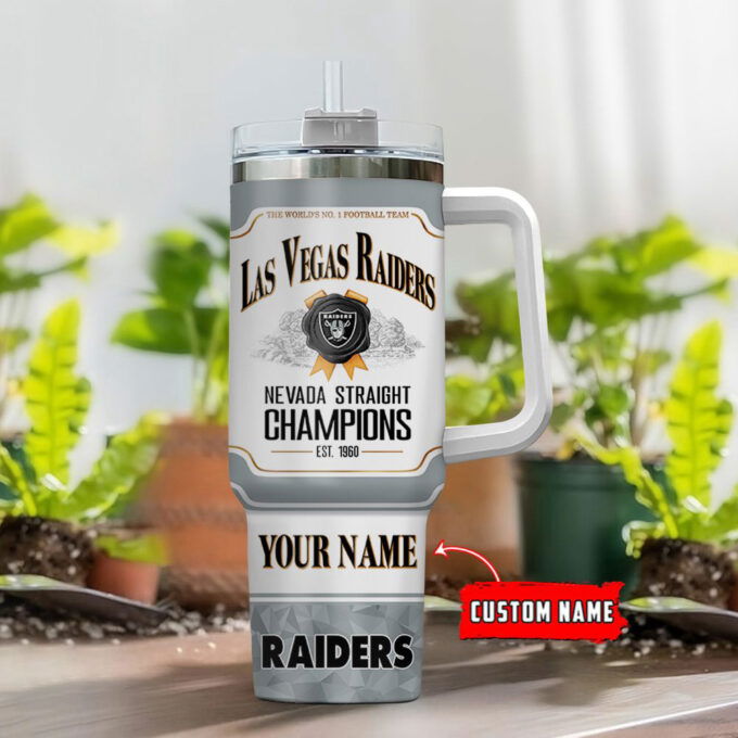 Las Vegas Raiders Personalized The World’s No 1 Football Team NFL Jim Beam 40oz Stanley Tumbler Gift for Fans
