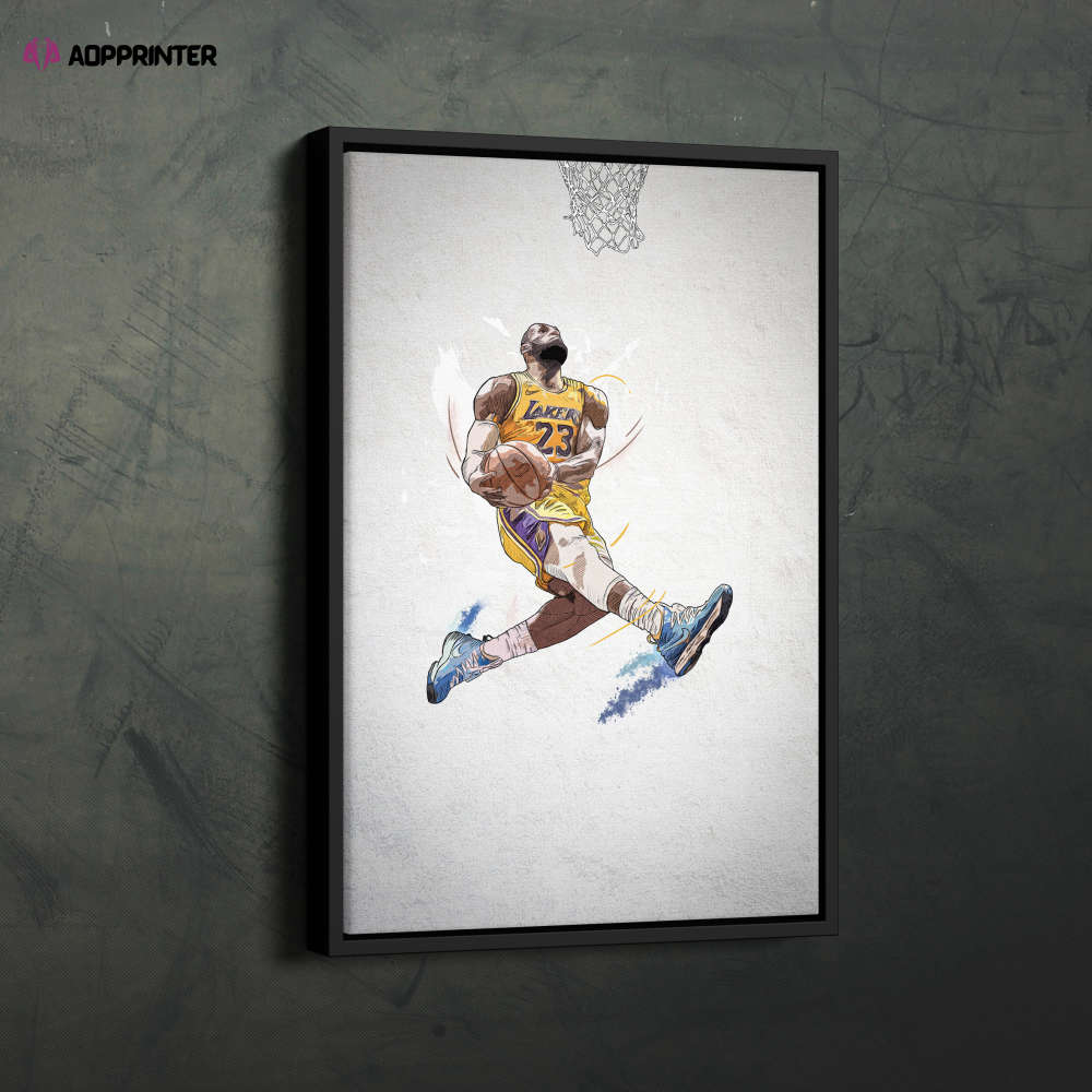 Lebron James Poster Dunk Los Angeles Lakers NBA Framed Wall Art Home Décor Canvas Print Artwork Lebron James Poster Dunk Los Angeles Lakers NBA Framed Wall Art Home Décor Canvas Print Artwork