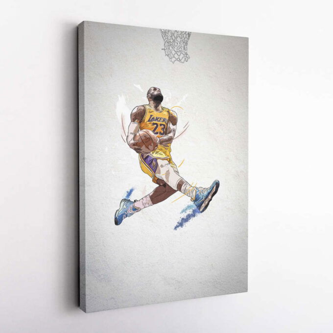 Lebron James Poster Dunk Los Angeles Lakers NBA Framed Wall Art Home Décor Canvas Print Artwork