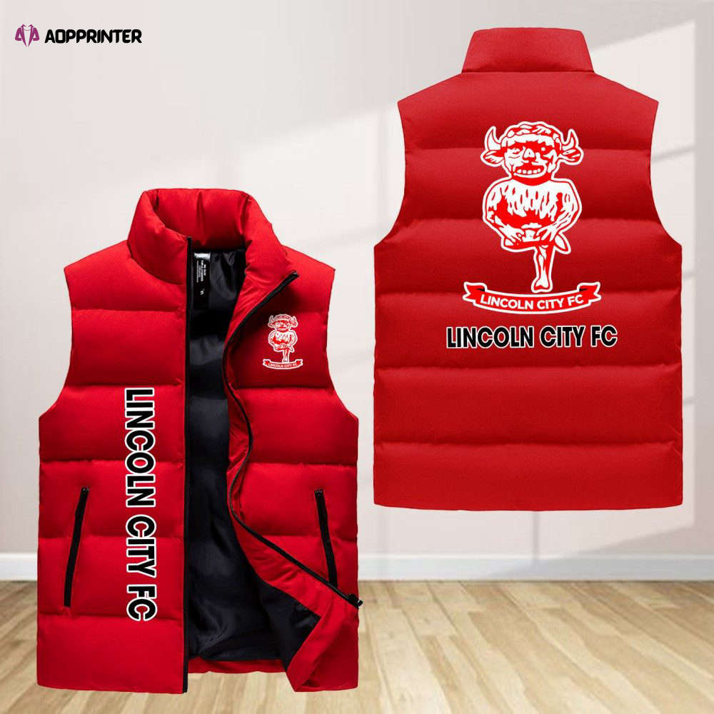 Lincoln City F.C Sleeveless Puffer Jacket Custom For Fans Gifts Lincoln City F.C Sleeveless Puffer Jacket Custom For Fans Gifts