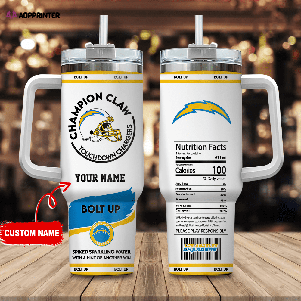 Los Angeles Chargers Champion Claw NFL Personalized Stanley Tumbler 40Oz Gift for Fans Los Angeles Chargers Champion Claw NFL Personalized Stanley Tumbler 40Oz Gift for Fans