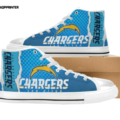 Los Angeles Chargers NFL Football Custom Canvas High Top Shoes