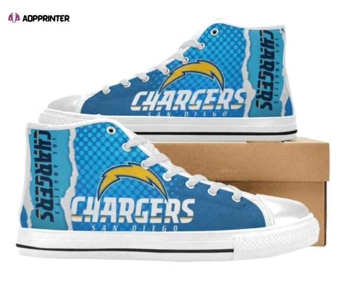 Los Angeles Chargers NFL Football Custom Canvas High Top Shoes