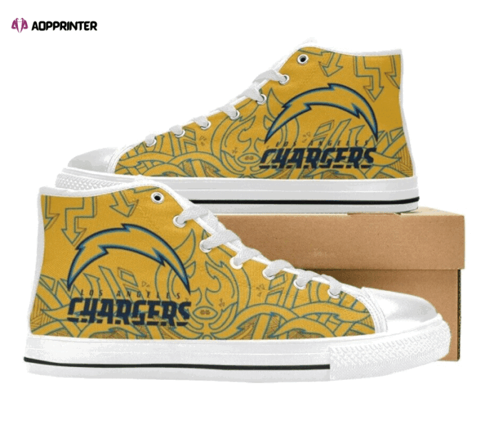 Los Angeles Chargers NFL Football Custom Canvas High Top Shoes