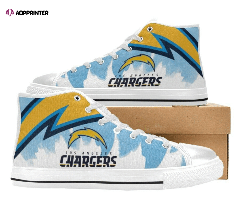 Los Angeles Chargers NFL Football Custom Canvas High Top Shoes Los Angeles Chargers NFL Football Custom Canvas High Top Shoes