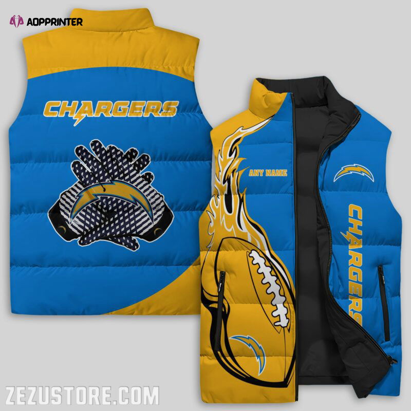 Los Angeles Chargers NFL Sleeveless Puffer Jacket Custom For Fans Gifts Los Angeles Chargers NFL Sleeveless Puffer Jacket Custom For Fans Gifts