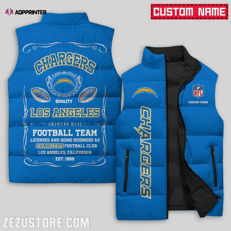 Los Angeles Chargers NFL Sleeveless Puffer Jacket Custom For Fans Gifts Los Angeles Chargers NFL Sleeveless Puffer Jacket Custom For Fans Gifts