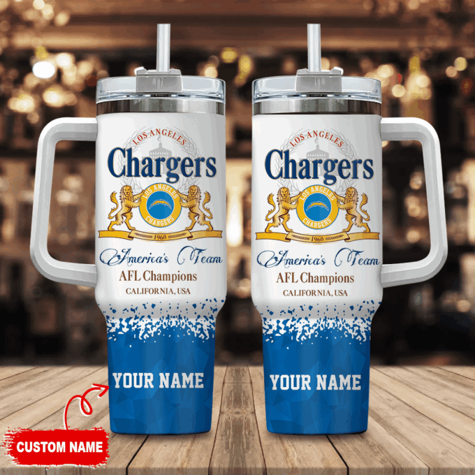 Los Angeles Chargers Personalized NFL Champions Modelo 40oz Stanley Tumbler Gift for Fans