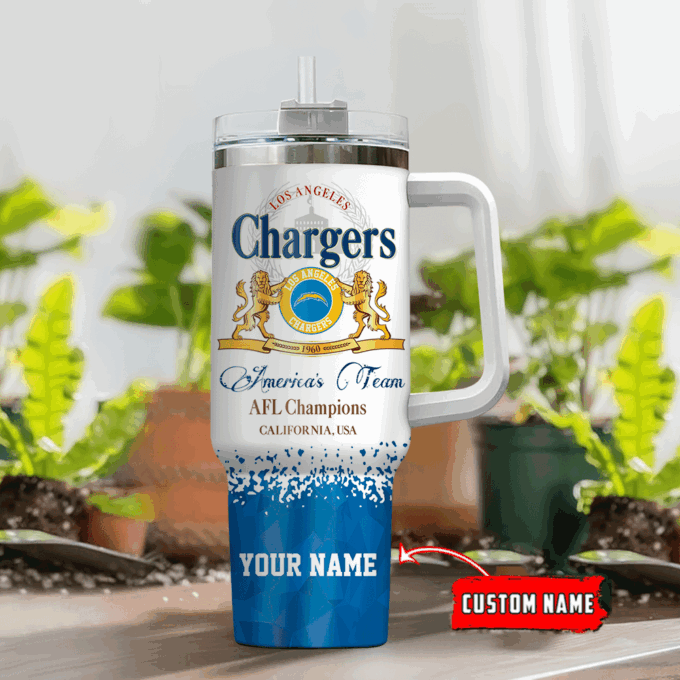 Los Angeles Chargers Personalized NFL Champions Modelo 40oz Stanley Tumbler Gift for Fans