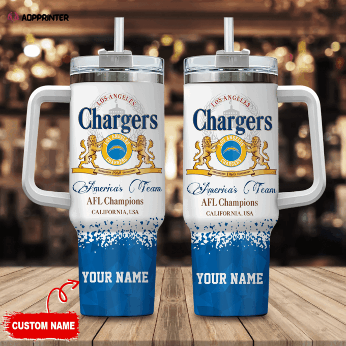Los Angeles Chargers Personalized NFL Champions Modelo 40oz Stanley Tumbler Gift for Fans