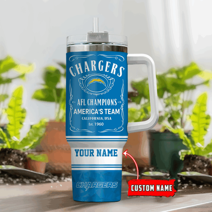 Los Angeles Chargers Personalized NFL Jack Daniel’s 40oz Stanley Tumbler Gift for Fans