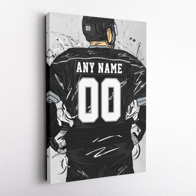 Los Angeles Kings Jersey NHL Personalized Jersey Custom Name and Number Canvas Wall Art Home Decor Framed Poster Man Cave Gift