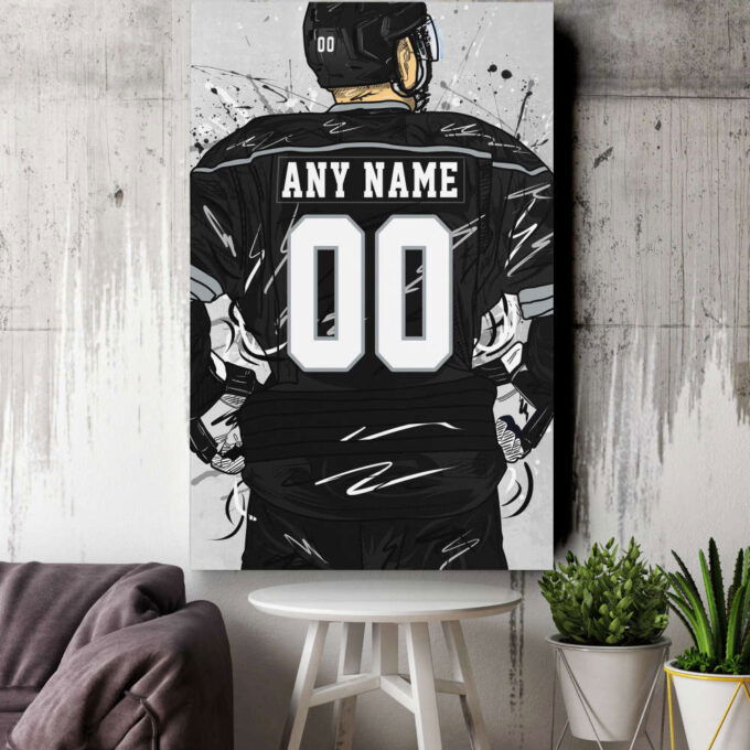 Los Angeles Kings Jersey NHL Personalized Jersey Custom Name and Number Canvas Wall Art Home Decor Framed Poster Man Cave Gift