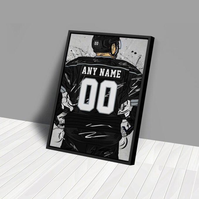 Los Angeles Kings Jersey NHL Personalized Jersey Custom Name and Number Canvas Wall Art Home Decor Framed Poster Man Cave Gift