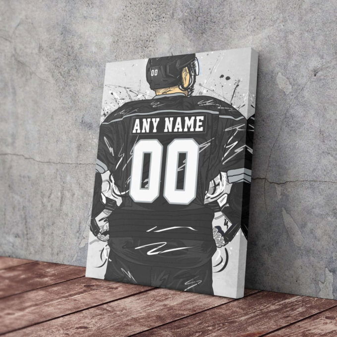 Los Angeles Kings Jersey NHL Personalized Jersey Custom Name and Number Canvas Wall Art Home Decor Framed Poster Man Cave Gift