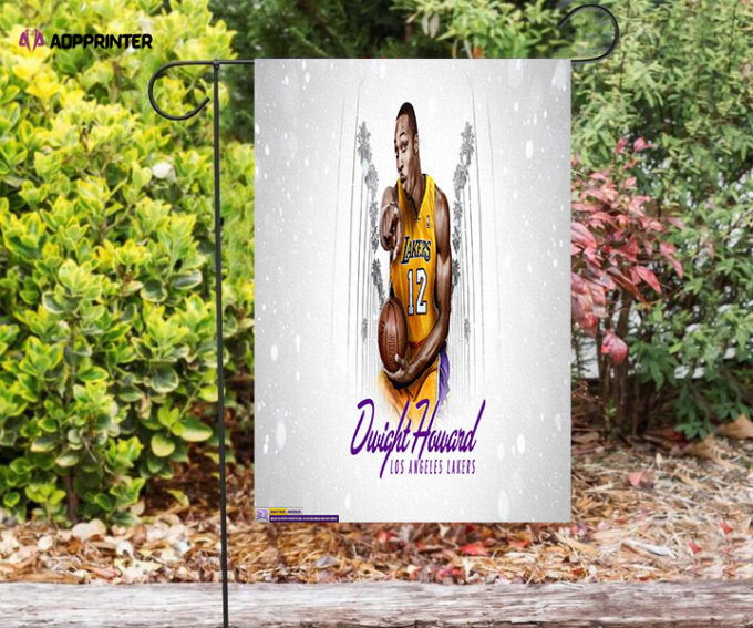 Los Angeles Lakers 12 Dwight Howard Double Sided Printing   Garden Flag Home Decor Gifts