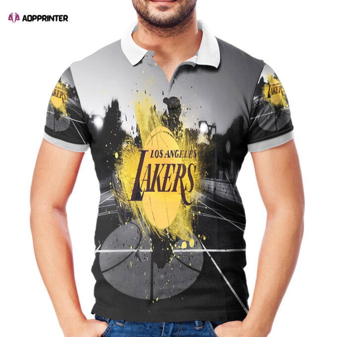 Los Angeles Lakers Emblem v38 3D Gift for Fans Polo Shirt
