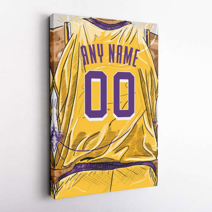 Los Angeles Lakers Jersey Personalized Jersey NBA Custom Name and Number Canvas Wall Art Home Decor Framed Poster Man Cave Gift