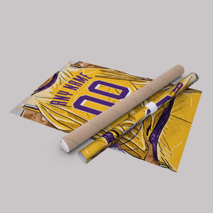 Los Angeles Lakers Jersey Personalized Jersey NBA Custom Name and Number Canvas Wall Art Home Decor Framed Poster Man Cave Gift