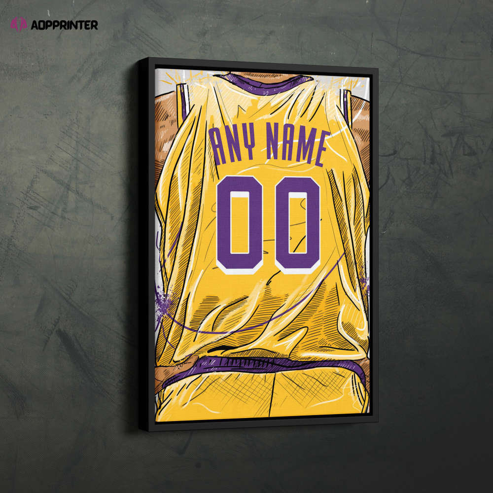 Los Angeles Lakers Jersey Personalized Jersey NBA Custom Name and Number Canvas Wall Art Home Decor Framed Poster Man Cave Gift Los Angeles Lakers Jersey Personalized Jersey NBA Custom Name and Number Canvas Wall Art Home Decor Framed Poster Man Cave Gift