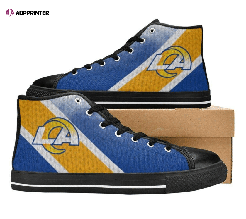 Los Angeles Rams NFL Football Custom Canvas High Top Shoes Los Angeles Rams NFL Football Custom Canvas High Top Shoes