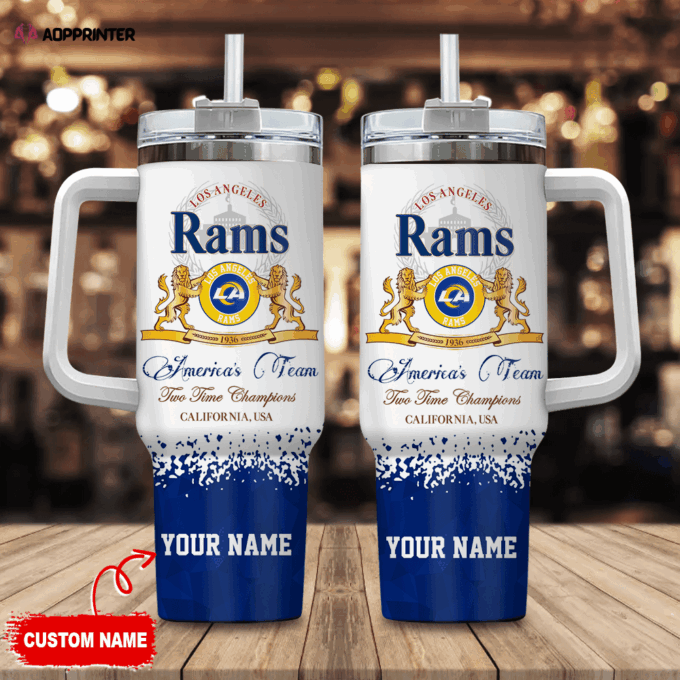Los Angeles Rams Personalized NFL Champions Modelo 40oz Stanley Tumbler Gift for Fans