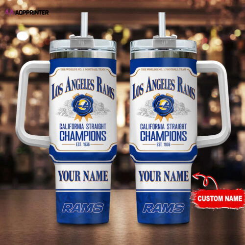 Cart 7 Los Angeles Rams Personalized The World’s No 1 Football Team NFL Jim Beam 40oz Stanley Tumbler Gift for Fans