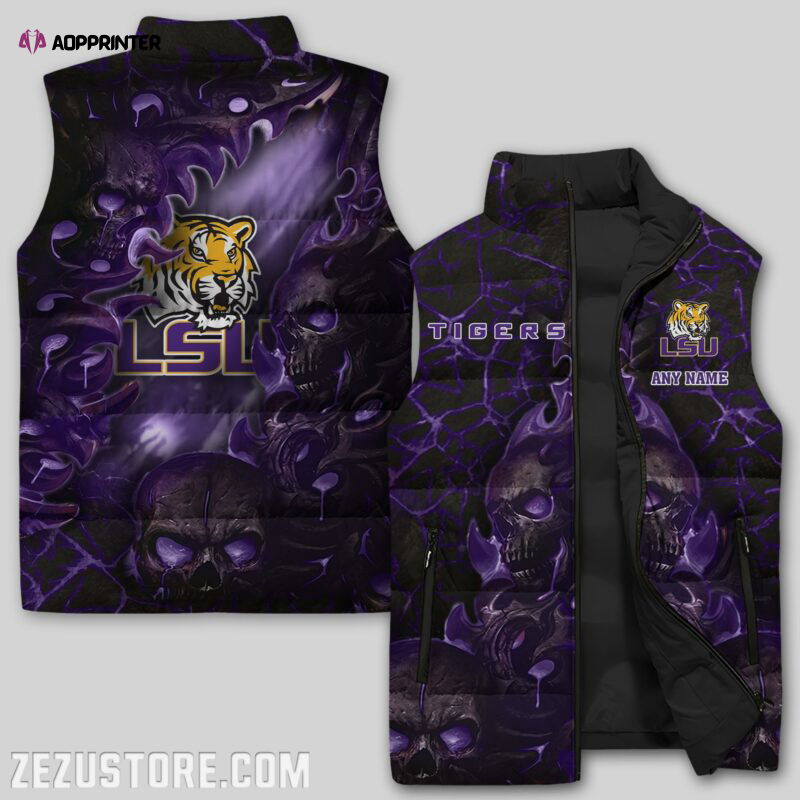 LSU Tigers NCAA Sleeveless Puffer Jacket Custom For Fans Gifts LSU Tigers NCAA Sleeveless Puffer Jacket Custom For Fans Gifts