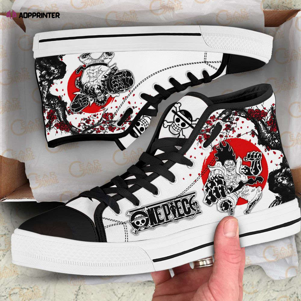 Luffy Gear High Top Shoes Japan Style For Fans One Piece Anime Luffy Gear High Top Shoes Japan Style For Fans One Piece Anime