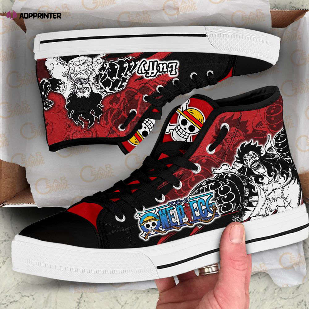 Luffy Gear High Top Shoes Mix Manga For Fans One Piece Anime Luffy Gear High Top Shoes Mix Manga For Fans One Piece Anime