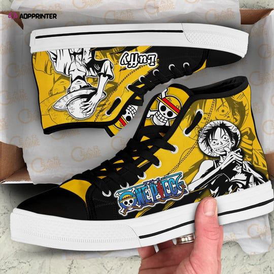 Luffy High Top Shoes Mix Manga For Fans One Piece Anime Luffy High Top Shoes Mix Manga For Fans One Piece Anime