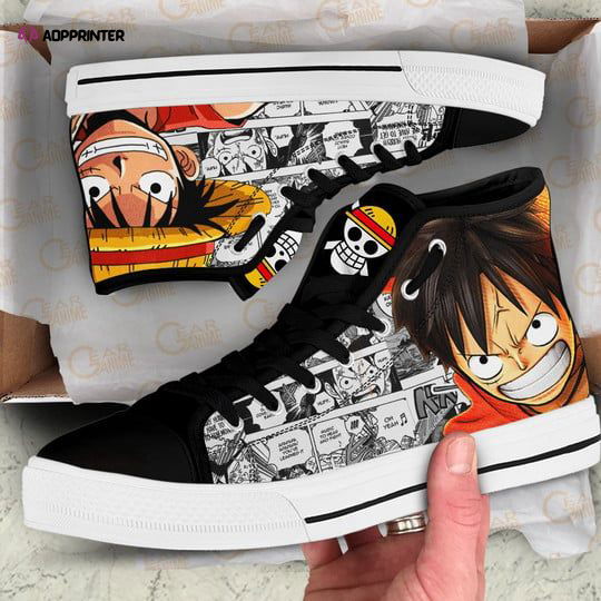 Luffy High Top Shoes Mix Manga For Fans One Piece Anime Luffy High Top Shoes Mix Manga For Fans One Piece Anime