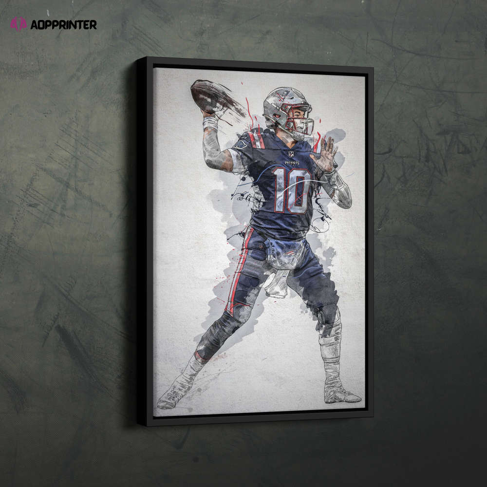 Mac Jones Poster New England Patriots NFL Framed Wall Art Home Decor Canvas Print Artwork Mac Jones Poster New England Patriots NFL Framed Wall Art Home Decor Canvas Print Artwork