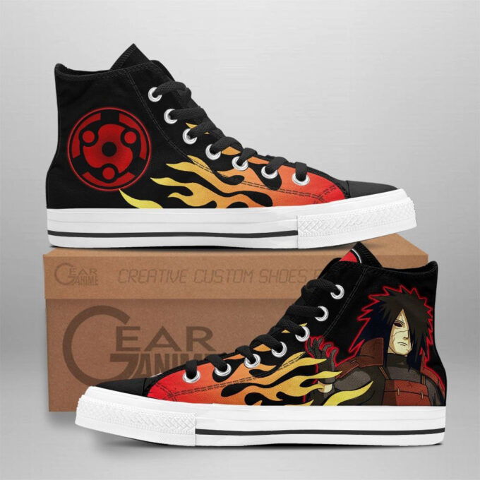 Madara Uchiha Flame Style High Top Shoes Custom Naruto Anime For Fans