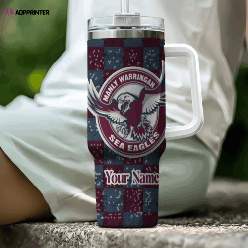 Cart 3 Manly Warringah Sea Eagles NRL Personalized Stanley Tumbler 40oz Gift for Fans