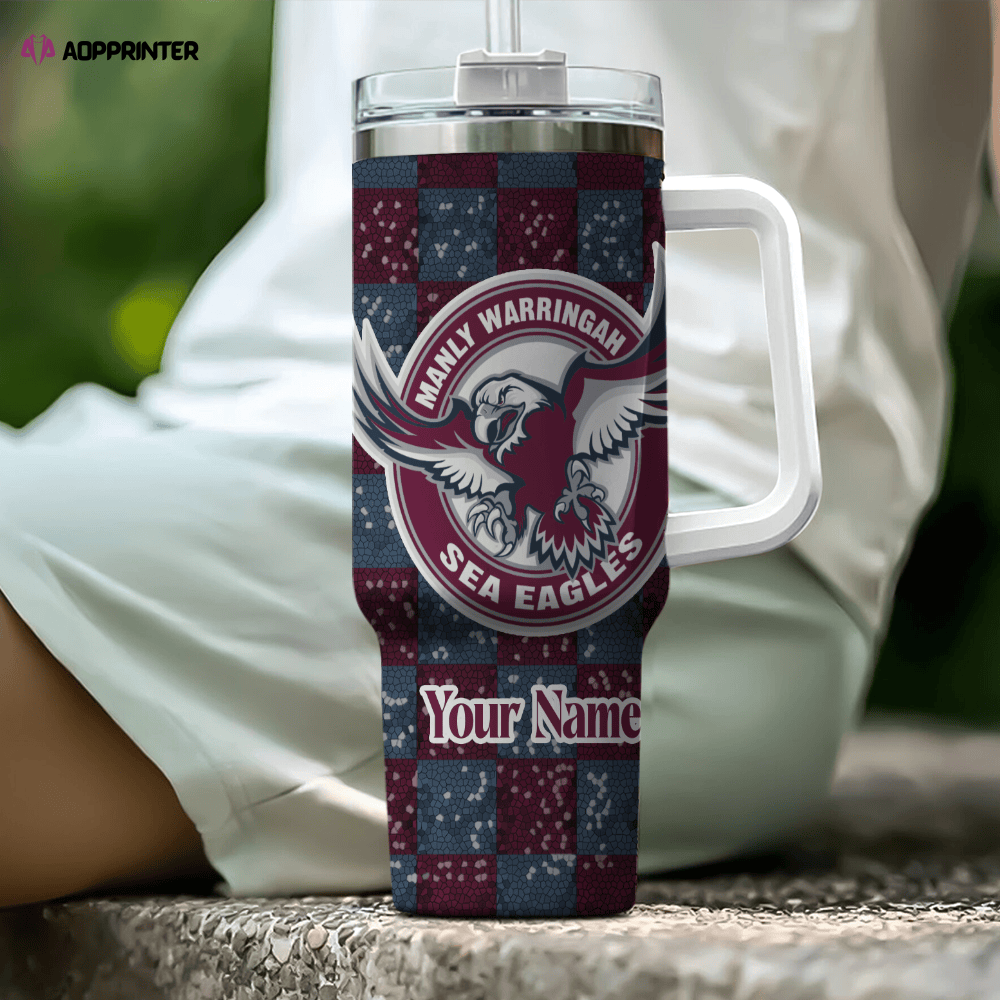 Manly Warringah Sea Eagles NRL Personalized Stanley Tumbler 40oz Gift for Fans Manly Warringah Sea Eagles NRL Personalized Stanley Tumbler 40oz Gift for Fans