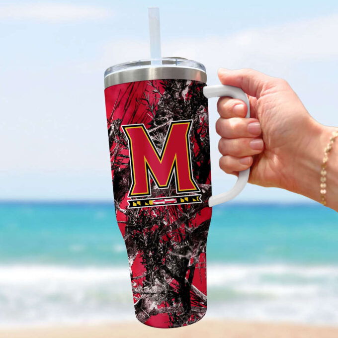 Maryland Terrapins NCAA Hunting Personalized Stanley Tumbler 40oz Gift for Fans