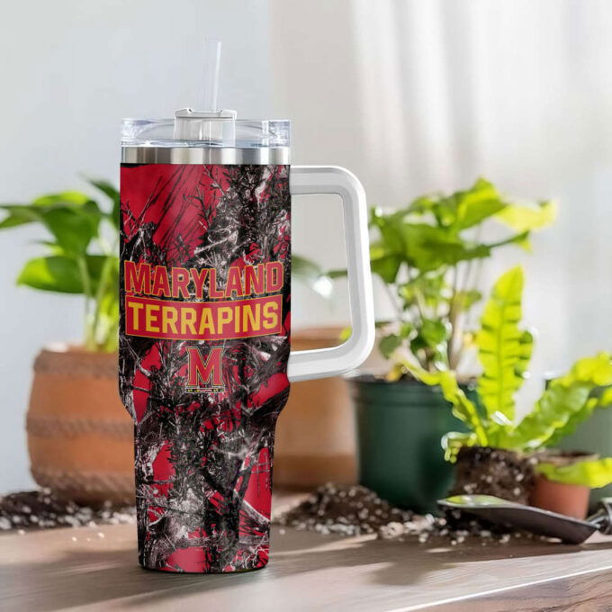 Maryland Terrapins NCAA Hunting Personalized Stanley Tumbler 40oz Gift for Fans