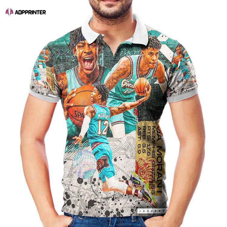 Memphis Grizzlies Ja Morant 12 v11 3D Gift for Fans Polo Shirt Memphis Grizzlies Ja Morant 12 v11 3D Gift for Fans Polo Shirt