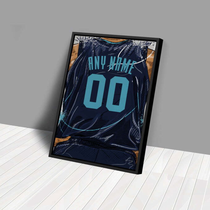 Memphis Grizzlies Jersey Personalized Jersey NBA Custom Name and Number Canvas Wall Art Home Decor Framed Poster Man Cave Gift