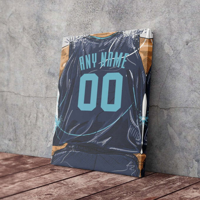 Memphis Grizzlies Jersey Personalized Jersey NBA Custom Name and Number Canvas Wall Art Home Decor Framed Poster Man Cave Gift