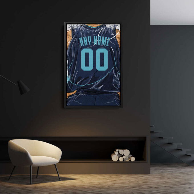 Memphis Grizzlies Jersey Personalized Jersey NBA Custom Name and Number Canvas Wall Art Home Decor Framed Poster Man Cave Gift