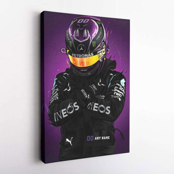 Mercedes Jersey Formula 1 Personalized Jersey Custom Name and Number Canvas Wall Art Home Decor Framed Poster Man Cave Gift